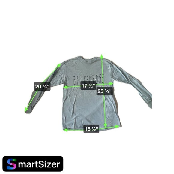 Hanes Beefy-T Long-Sleeve Shirt Breckenridge Colorado Graphic Design Light Blue - Picture 7 of 7